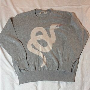 Kloke Gray Crewneck Sweater with Snake Motif